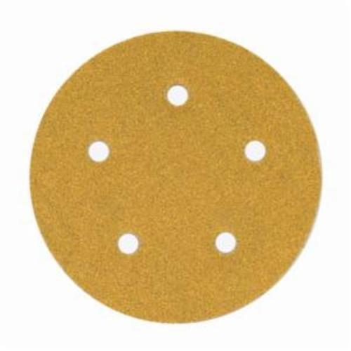 Norton® No-Fil® Adalox® 66261130232 A290 Hook and Loop Disc, 5 in Dia, P150 Grit, Fine Grade, Aluminum Oxide Abrasive, Latex Paper Backing