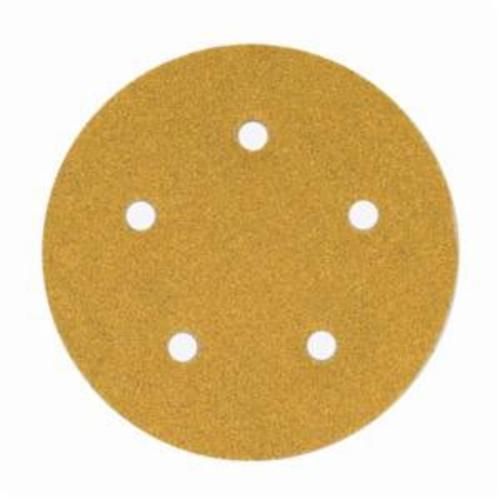 Norton® No-Fil® Adalox® 66261130235 A290 Hook and Loop Disc, 5 in Dia, P80 Grit, Coarse Grade, Aluminum Oxide Abrasive, Latex Paper Backing
