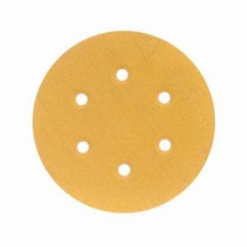 Norton® No-Fil® Adalox® 66261130251 A290 Hook and Loop Disc, 6 in Dia, P180 Grit, Fine Grade, Aluminum Oxide Abrasive, Latex Paper Backing