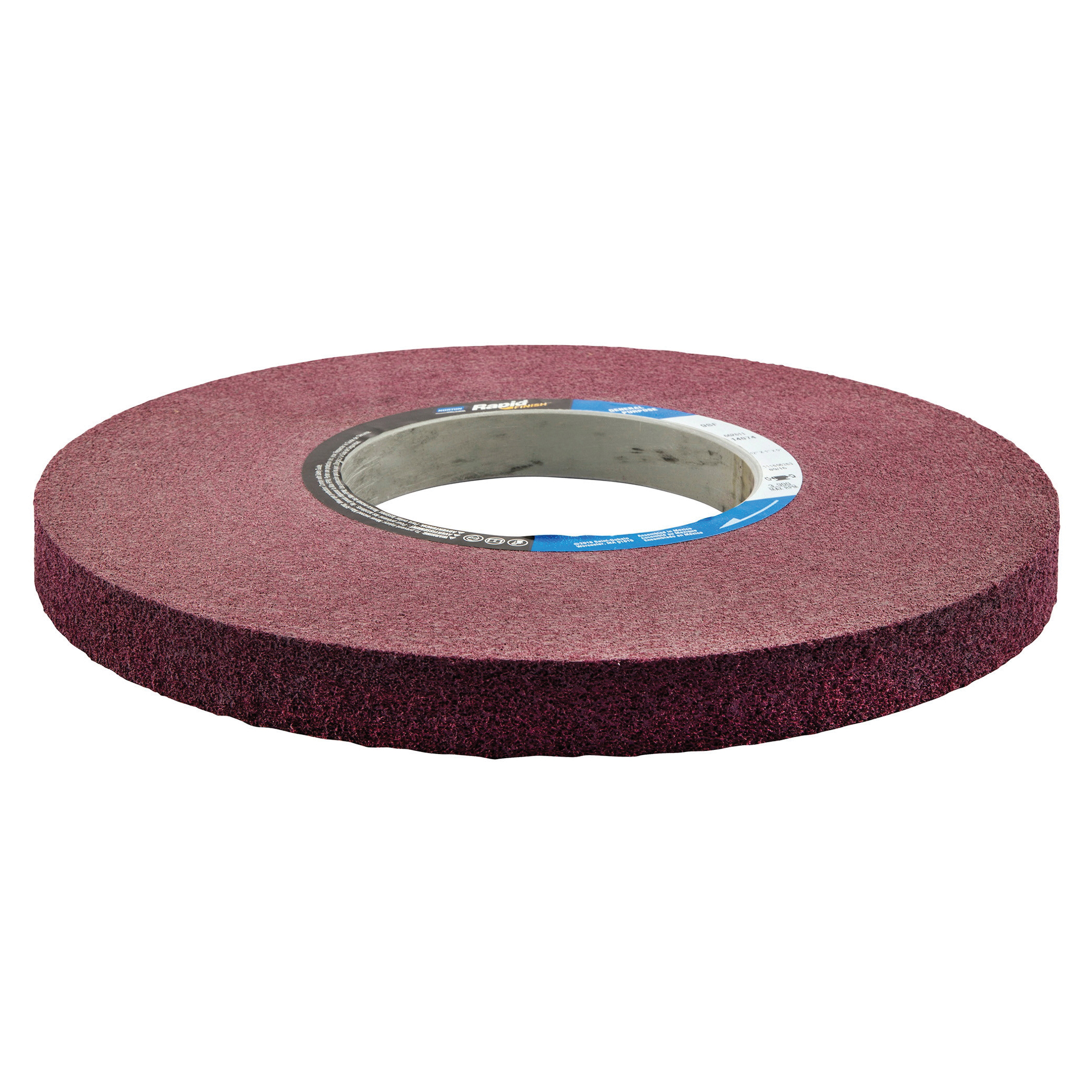 Norton® Bear-Tex® Rapid Finish™ 66261134187 Convolute Non-Woven Abrasive Wheel, 12 in Dia, 5 in Center Hole, 1 in W Face, Very Fine Grade, Silicon Carbide Abrasive