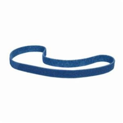 Norton® Bear-Tex® Rapid Prep™ 66623333525 Backstand Flex Low Stretch Narrow Regular Surface Conditioning Non-Woven Abrasive Belt, 1 in W x 132 in L, Very Fine Grade, Aluminum Oxide Abrasive, Blue