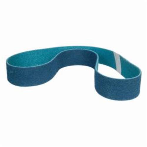 Norton® Bear-Tex® Rapid Prep™ 66623333534 Benchstand Flex Low Stretch Narrow Regular Surface Conditioning Non-Woven Abrasive Belt, 2-1/2 in W x 60 in L, Very Fine Grade, Aluminum Oxide Abrasive, Blue