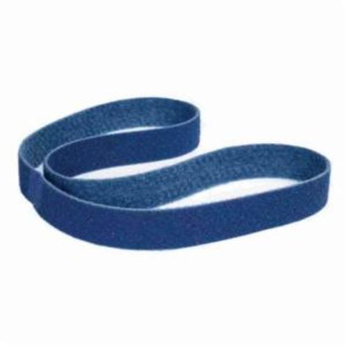 Norton® Bear-Tex® Rapid Prep™ 66623333543 Backstand Flex Low Stretch Narrow Regular Surface Conditioning Non-Woven Abrasive Belt, 3 in W x 132 in L, Very Fine Grade, Aluminum Oxide Abrasive, Blue