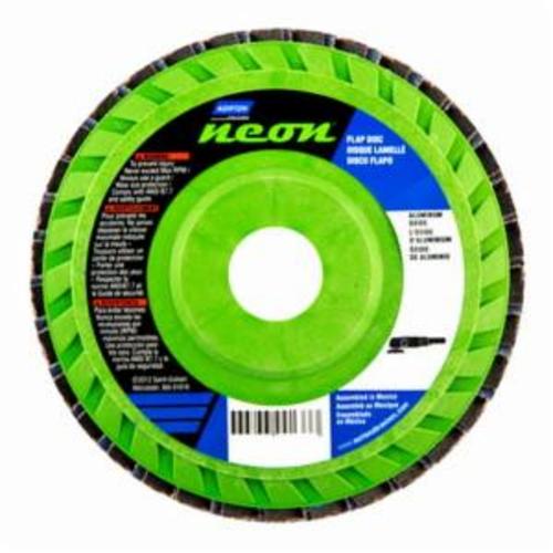 Norton® Neon® 66623399008 R766 Center Mount Quick-Trim Standard Density Coated Abrasive Flap Disc, 5 in Dia, 7/8 in Center Hole, P40 Grit, Extra Coarse Grade, Aluminum Oxide/Zirconia Alumina Abrasive, Type 27 Flat Disc