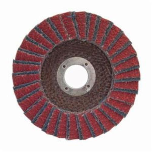 Norton® Red Heat® 66623399056 R961 Center Mount Coated Abrasive Flap Disc, 5 in Dia, 7/8 in Center Hole, P60 Grit, Coarse Grade, Ceramic Alumina/Zirconia Alumina Abrasive, Type 29 Conical Disc