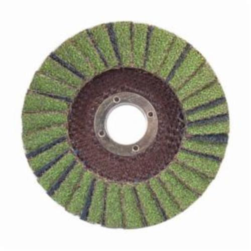 Norton® Neon® 66623399184 R766 Center Mount Standard Density Coated Abrasive Flap Disc, 6 in Dia, 7/8 in Center Hole, P80 Grit, Coarse Grade, Aluminum Oxide/Zirconia Alumina Abrasive, Type 29 Conical Disc