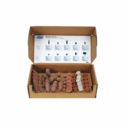 Norton® Gemini® 69083147789 Bonded Mounted Point Kit, 50 Pieces, Aluminum Oxide