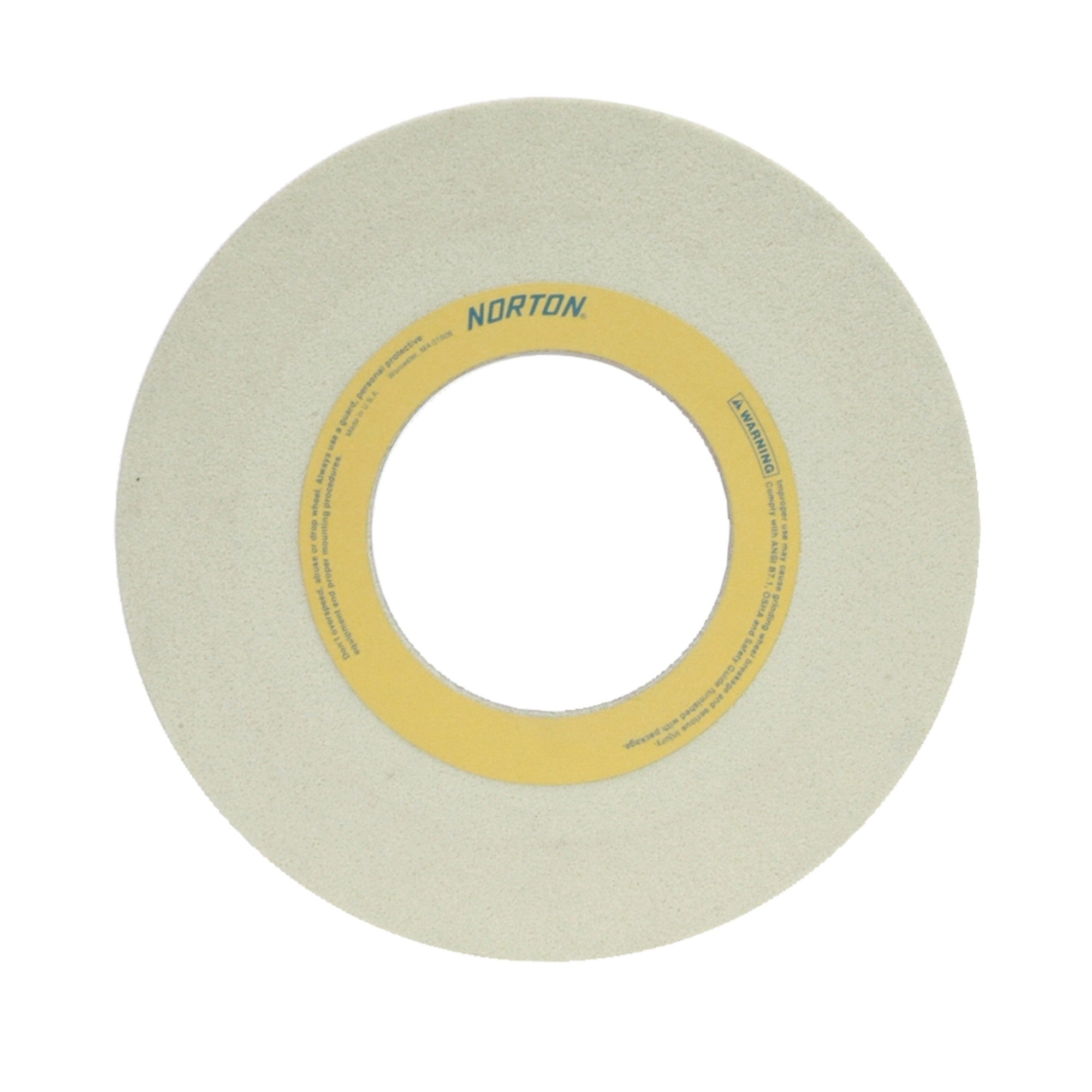 Norton® Quantum™ 69083159117 5NQ Straight Toolroom Wheel, 12 in Dia x 1-1/2 in THK, 5 in Center Hole, 60 Grit, Ceramic Alumina Abrasive