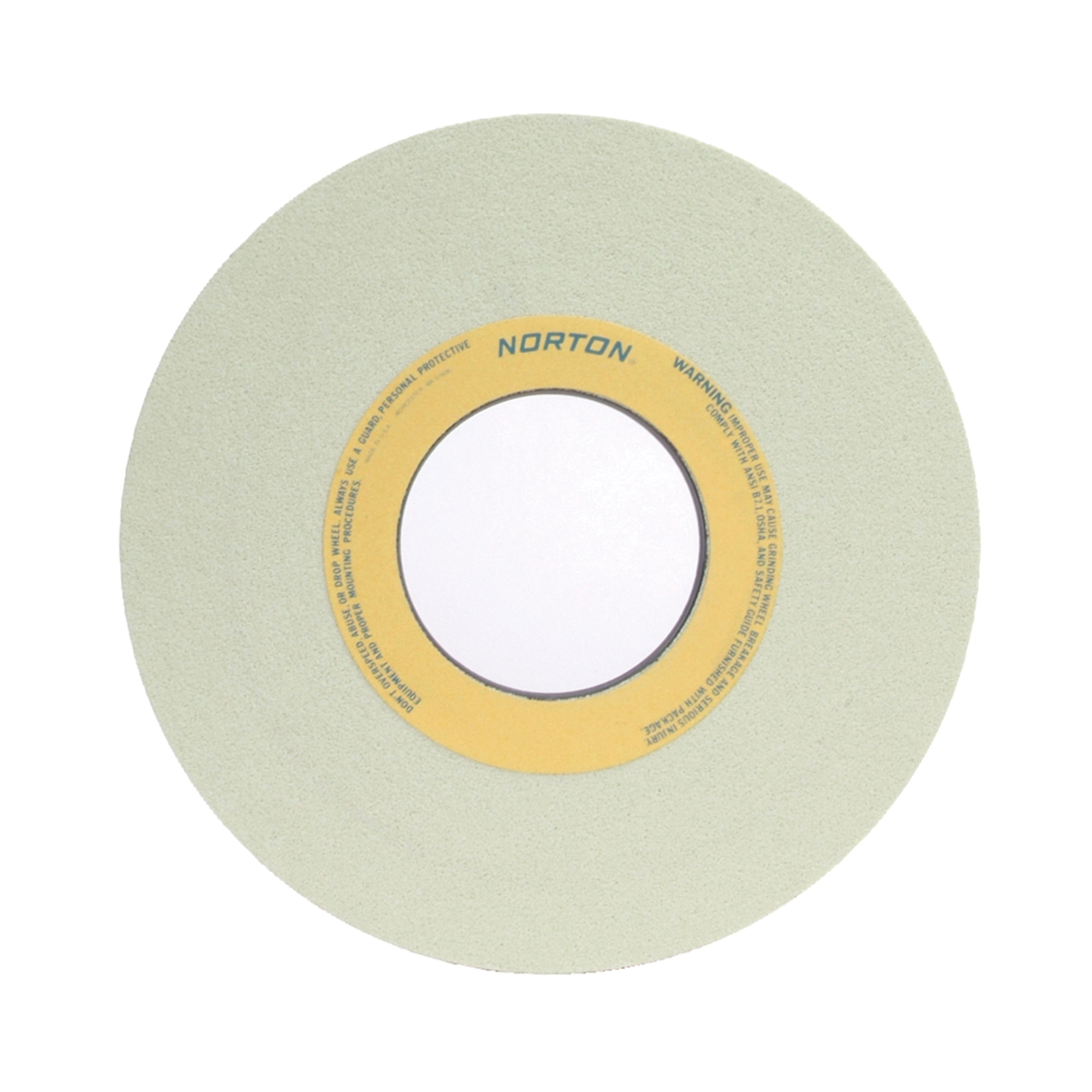 Norton® Quantum™ 69083159122 5NQ Straight Toolroom Wheel, 14 in Dia x 1-1/2 in THK, 5 in Center Hole, 60 Grit, Ceramic Alumina Abrasive