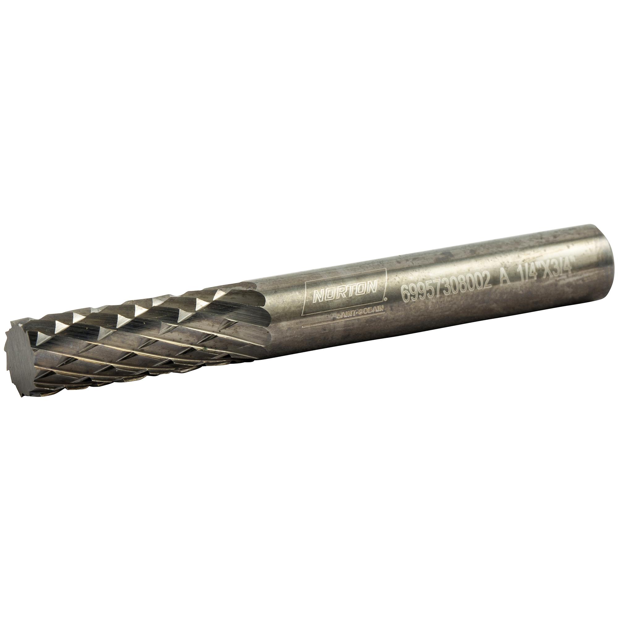 Norton® 69957308002 Abrasives Carbide Burr, 1/4 in Dia Head, 3/4 in Length of Cut, 2 in OAL, Double Cut