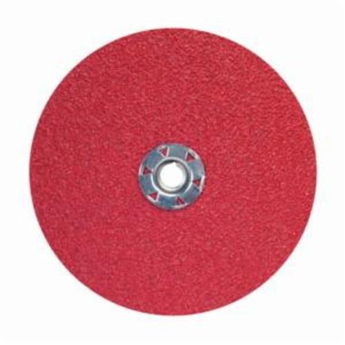 Norton® Red Heat® 77696009772 F981 Close Coated Abrasive Disc, 7 in Dia, 5/8-11 Center Hole, 120 Grit, Fine Grade, Ceramic Alumina Abrasive, Speed Change Fastener Attachment