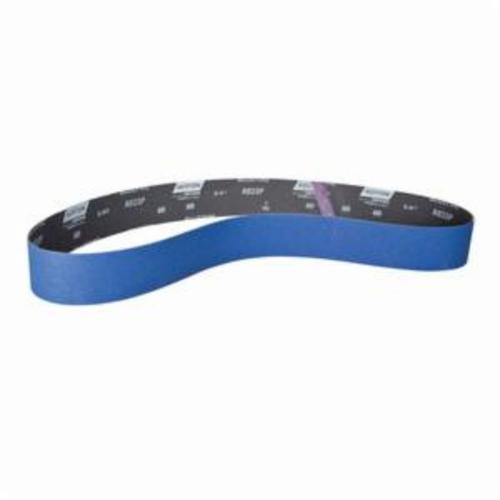 Norton® BlueFire® 78072728692 R823P Narrow Coated Abrasive Belt, 2-1/2 in W x 60 in L, 60 Grit, Coarse Grade, Zirconia Alumina Abrasive, Polyester Backing