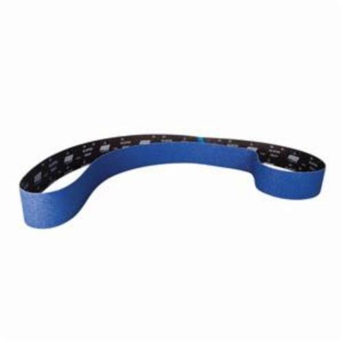 Norton® BlueFire® 78072750289 R884P Narrow Coated Abrasive Belt, 4 in W x 132 in L, 24 Grit, Extra Coarse Grade, Zirconia Alumina Abrasive, Polyester Backing