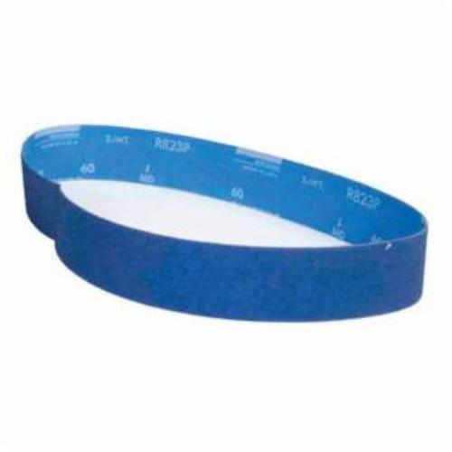 Norton® BlueFire® 78072763156 R823P Narrow Coated Abrasive Belt, 2 in W x 36 in L, 80 Grit, Coarse Grade, Zirconia Alumina Abrasive, Polyester Backing
