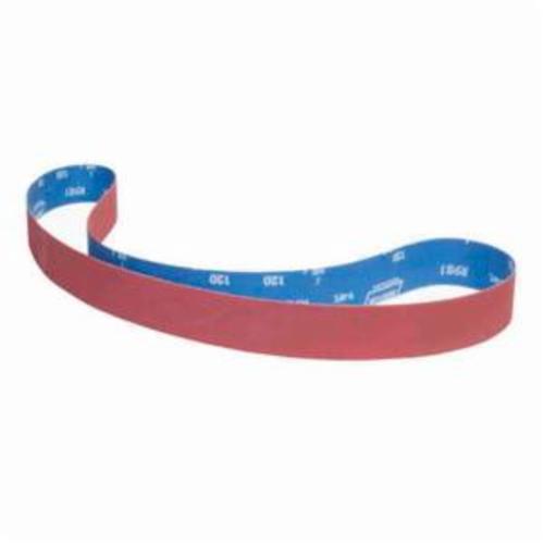 Norton® 78072763954 SG R981 Narrow Coated Abrasive Belt, 2 in W x 72 in L, 120 Grit, Ceramic Alumina Abrasive, Polyester Backing