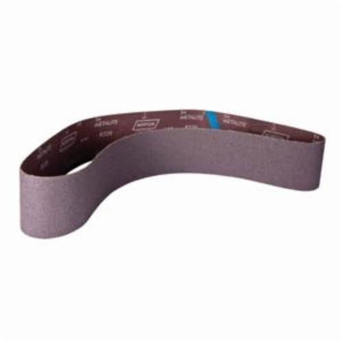 Norton® Metalite® 78072772342 R228 Narrow Coated Abrasive Belt, 4 in W x 60 in L, 24 Grit, Extra Coarse Grade, Aluminum Oxide Abrasive, Cotton Backing