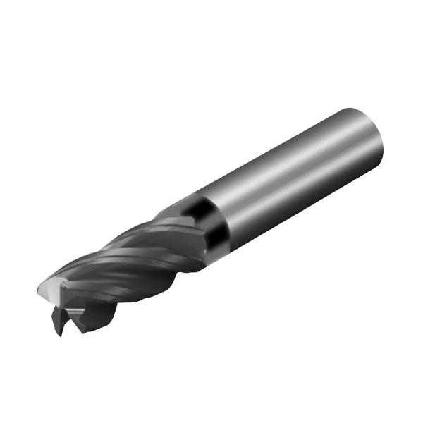 Sandvik Coromant 8036138 CoroMill® Dura Shoulder Face Stub WhisperKut® Style Square End Mill, 1/8 in Dia Cutter, 1/4 in Length of Cut, 4 Flutes, 1/8 in Dia Shank, 1-1/2 in OAL, AlTiN Coated