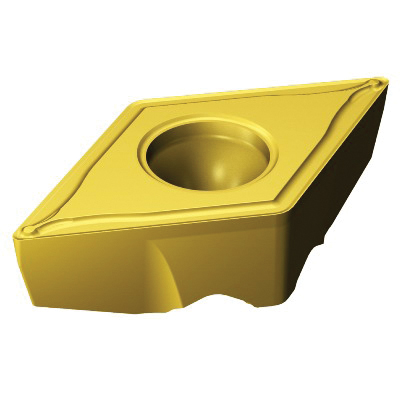 Sandvik Coromant 5755230 CoroTurn® TR 1-Sided Basic Shape Turning Insert, ANSI Code: TR-DC1304-F 1525, TR-DC Insert, Material Grade: K, M, P, 1304 Insert, Rhombic Shape, 13 Seat, Positive Rake, Neutral Cutting, Carbide, Manufacturer's Grade: 1525