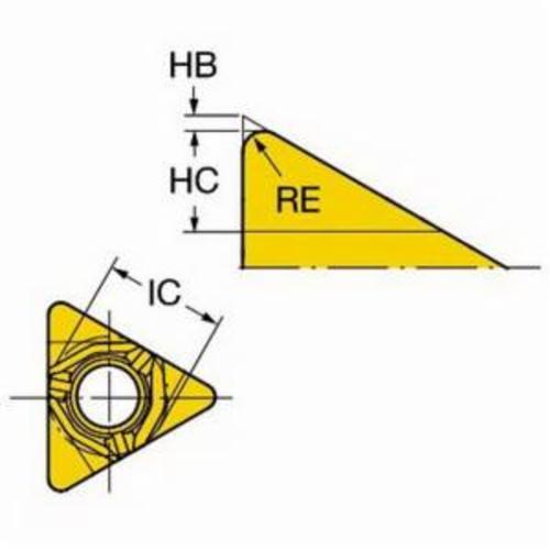 Sandvik Coromant 5965647 CoroThread® 266 Threading Insert, ANSI Code: 266LL-160000-300-BG H13A, 266LL Insert, Triangular Shape, Internal Thread, 3 mm Pitch, Left Hand Cutting, Manufacturer's Grade: H13A, Material Grade: K, M, N, P, S