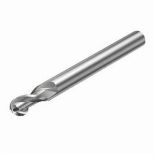 Sandvik Coromant 6261141 CoroMill® Plura Ball Nose End Mill, 0.118 in Dia Cutter, 0.157 in Length of Cut, 2 Flutes, 0.114 in Dia Shank, 2.362 in OAL, Uncoated