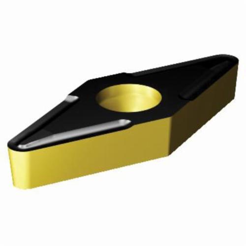 Sandvik Coromant 6612493 CoroTurn® 107 1-Sided Basic Shape Turning Insert, ANSI Code: VBMT 2(1.5)1-UF 4315, VBMT Insert, Material Grade: K, P, 2(1.5)1 Insert, Diamond Shape, 11 Seat, Positive Rake, Neutral Cutting, For Use On Cast Iron and Steel, Carbide