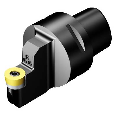 Sandvik Coromant 6537684 CoroTurn® 107 Cutting Unit Head With Precision Coolant, C5 System, 60 mm L Head/Projection, Neutral Cutting, Insert Compatibility: RCMT 10T3M0, 90 mm OAL, External
