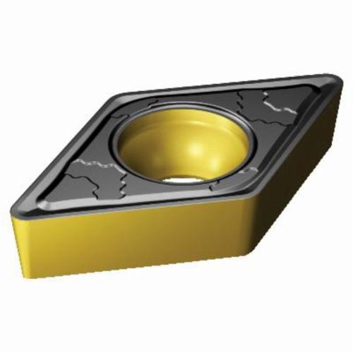 Sandvik Coromant 6612512 CoroTurn® 107 Turning Insert, ANSI Code: DCMT 3(2.5)1-PMC 4315, DCMT Insert, Material Grade: K, P, 3(2.5)1 Insert, Diamond Shape, 11 Seat, Positive Rake, Neutral Cutting, For Use On Cast Iron and Steel, Carbide