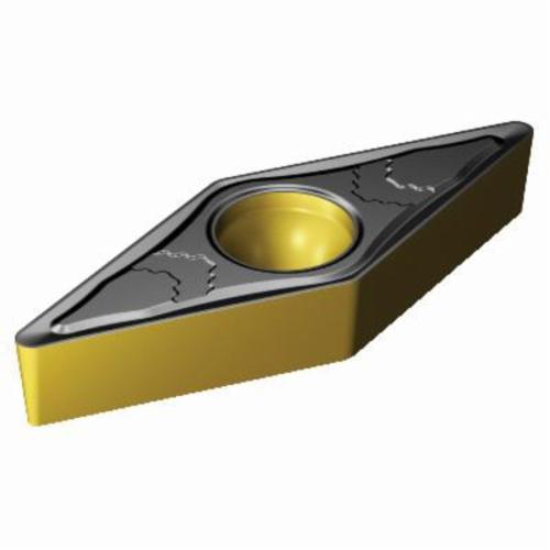 Sandvik Coromant 6612517 CoroTurn® 107 1-Sided Basic Shape Turning Insert, ANSI Code: VBMT 331-PMC 4315, VBMT Insert, Material Grade: K, P, 331 Insert, Diamond Shape, 16 Seat, Positive Rake, Neutral Cutting, For Use On Cast Iron and Steel, Carbide