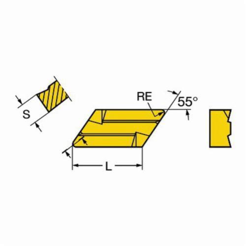 Sandvik Coromant 6532263 T-Max® 1-Sided Turning Insert, ANSI Code: KNUX 16 04 05R12 4325, KNUX Insert, Material Grade: K, P, 160405 Insert, Parallelogram Shape, 16 Seat, Negative Rake, Right Hand Cutting, For Use On Cast Iron and Steel, Carbide