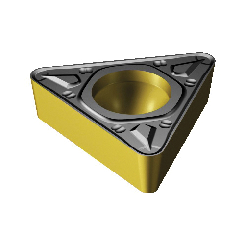 Sandvik Coromant 7231455 CoroTurn® 107 Turning Insert, ANSI Code: TCMT 3(2.5)3-MR 2220, TCMT Insert, Material Grade: M, 3(2.5)3 Insert, Triangular Shape, 16 Seat, Positive Rake, Neutral Cutting, For Use On Stainless Steel, Carbide