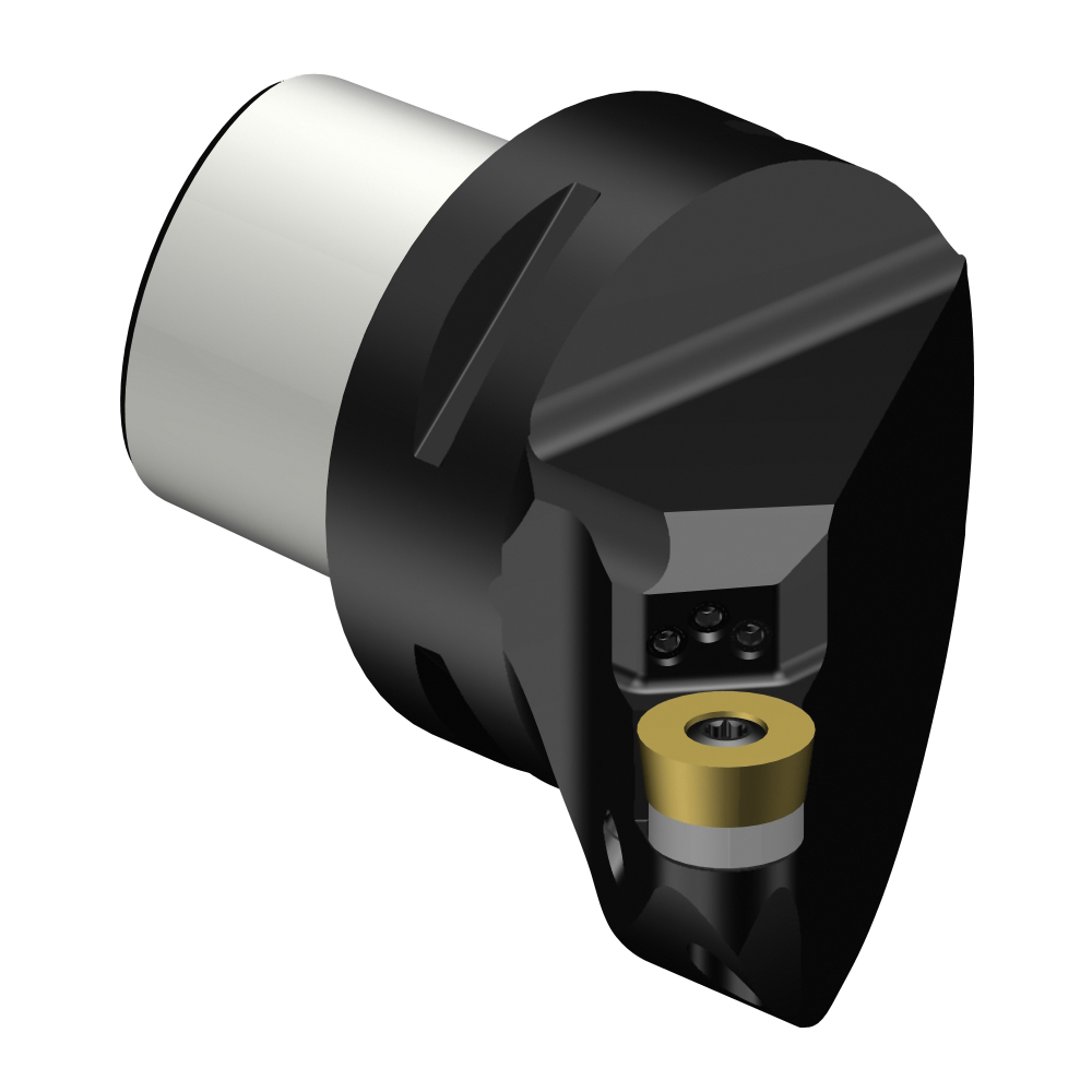 Sandvik Coromant 6537694 CoroTurn® 107 Cutting Unit Head With Through Coolant, C6 System, 65 mm L Head/Projection, Left Hand Cutting, Insert Compatibility: RCMT 1606M0, 103 mm OAL, External