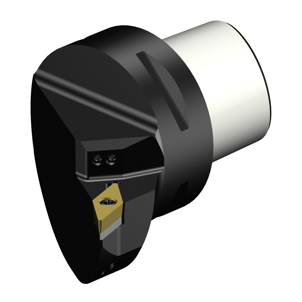 Sandvik Coromant 6537712 CoroTurn® 107 Cutting Unit Head With Through Coolant, C6 System, 65 mm L Head/Projection, Right Hand Cutting, Insert Compatibility: VBMT 160408, VCMT 160408, 103 mm OAL, External