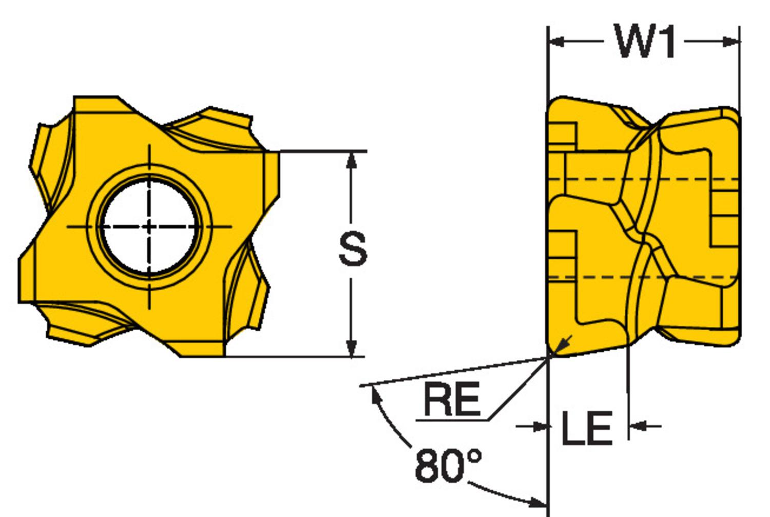 Sandvik Coromant 6814657 CoroTurn® 300 Turning Insert, ANSI Code: 3-80-101104-8-L4 4315, 3-80 Insert, Material Grade: P, 101104 Insert, Irregular Shape, 11 Seat, Positive Rake, Neutral Cutting, For Use On Steel, Carbide, Manufacturer's Grade: 4315