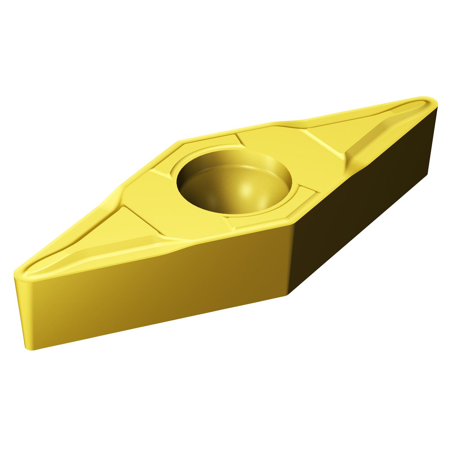 Sandvik Coromant 7216129 CoroTurn® 107 1-Sided Basic Shape Turning Insert, ANSI Code: VBMT 332-MF S05F, VBMT Insert, Material Grade: S, 332 Insert, Rhombic Shape, 16 Seat, Positive Rake, Neutral Cutting, For Use On Heat Resistant Super Alloys, Carbide