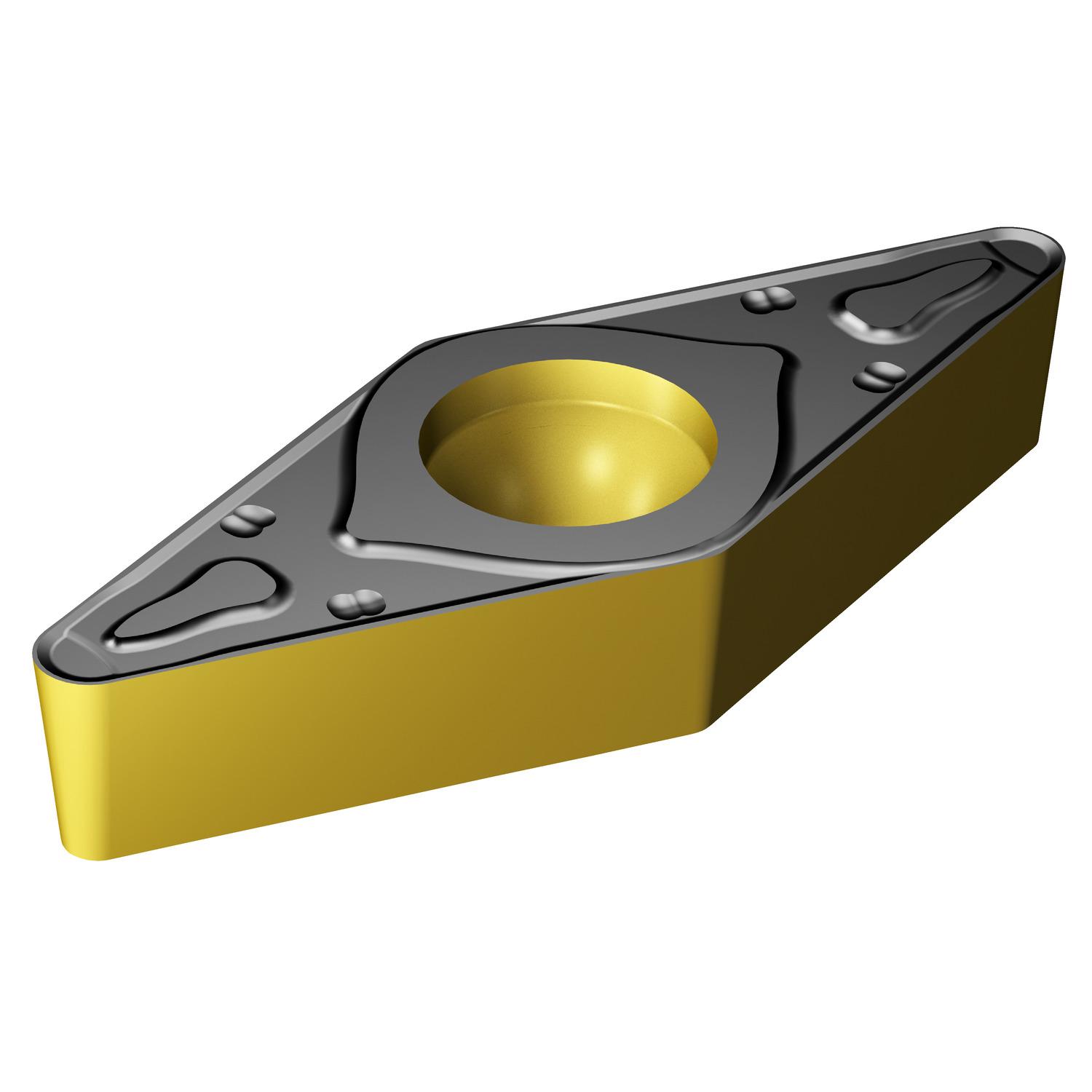 Sandvik Coromant 6868317 CoroTurn® 107 1-Sided Basic Shape Turning Insert, ANSI Code: VBMT 332-KR 3225, VBMT Insert, Material Grade: K, 332 Insert, Diamond Shape, 16 Seat, Positive Rake, Neutral Cutting, For Use On Cast Iron, Carbide