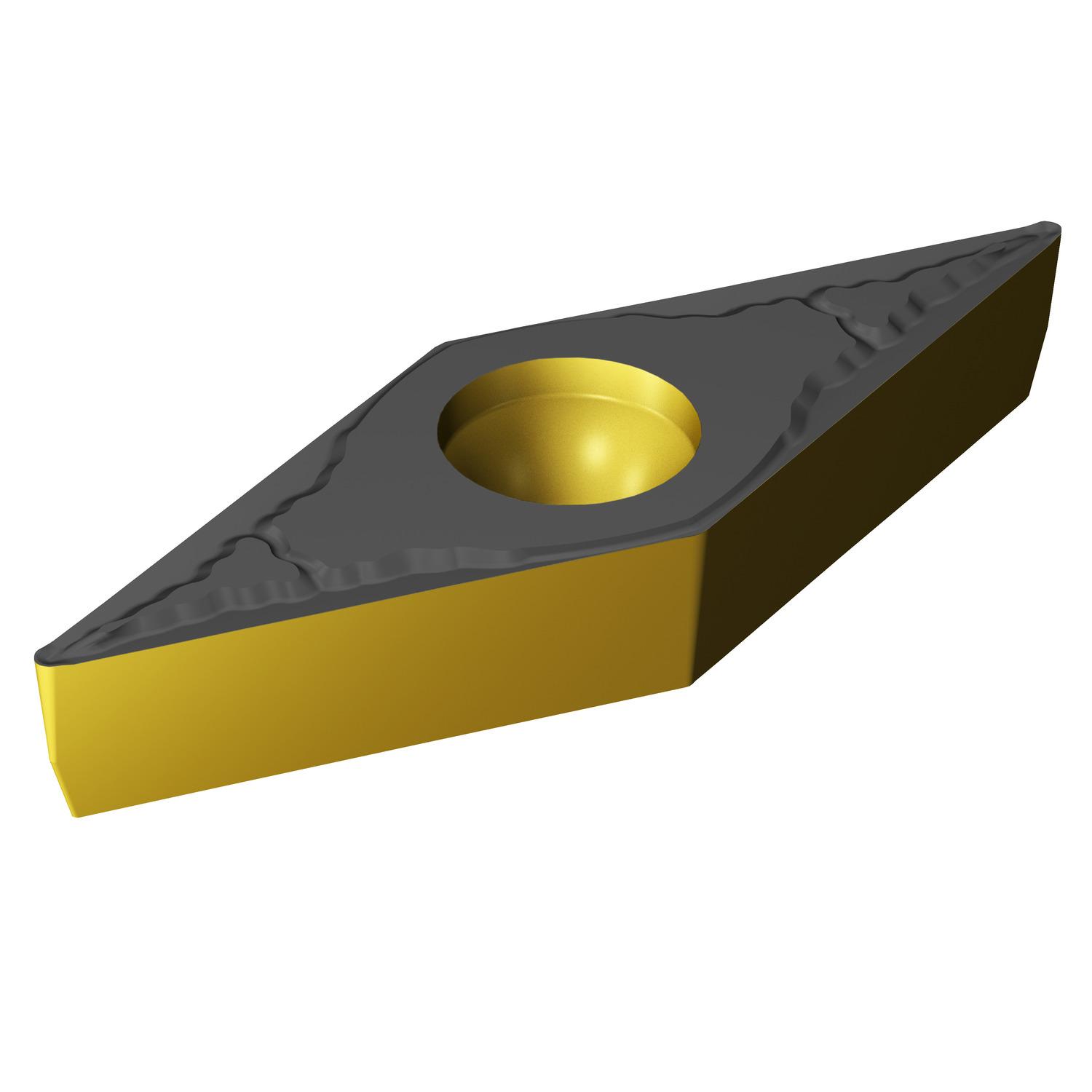 Sandvik Coromant 7231492 CoroTurn® 107 1-Sided Basic Shape Turning Insert, ANSI Code: VCMT 221-MM 2220, VCMT Insert, Material Grade: M, 221 Insert, Rhombic Shape, 11 Seat, Positive Rake, Neutral Cutting, For Use On Stainless Steel, Carbide