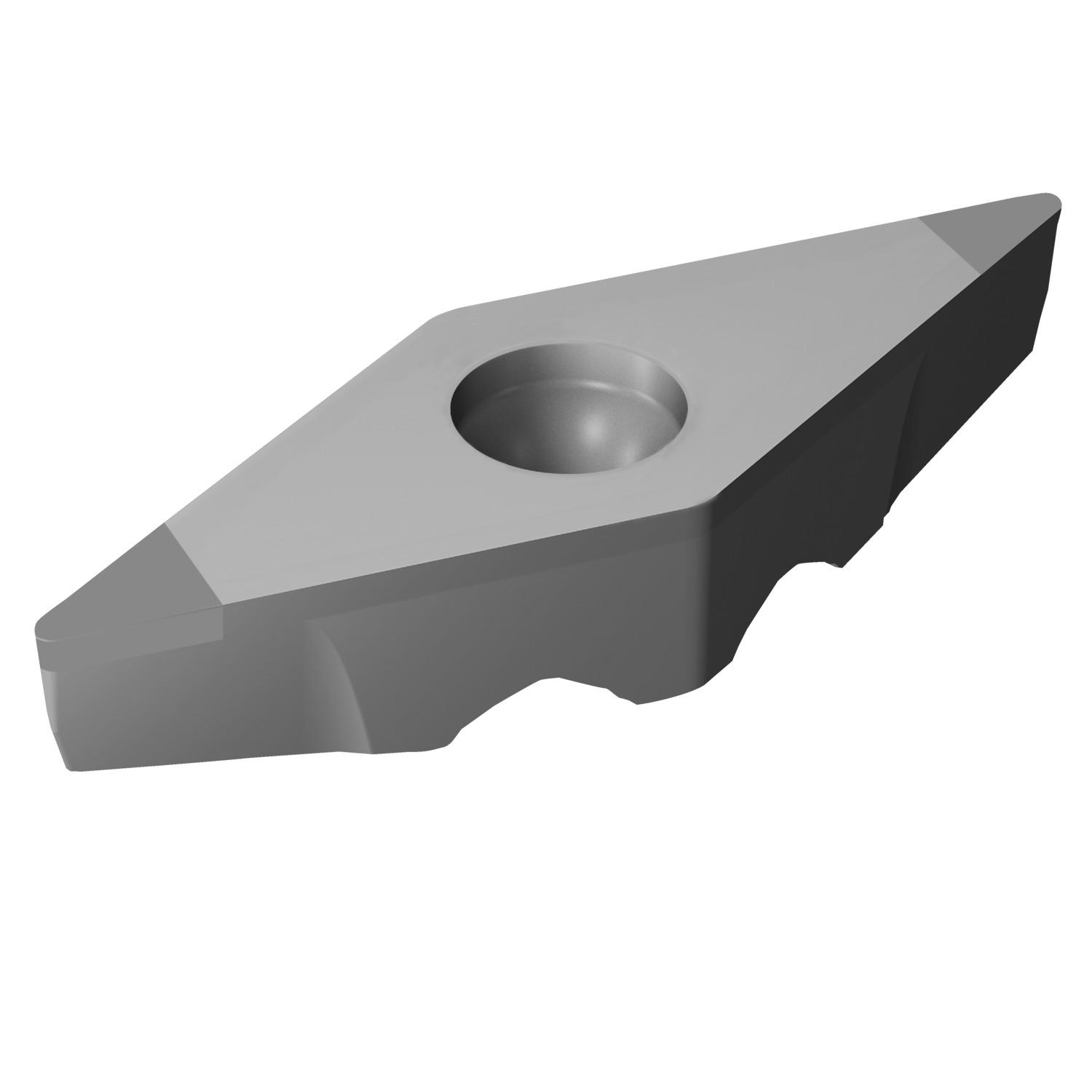 Sandvik Coromant 7586874 CoroTurn® TR Turning Insert, ANSI Code: TR-VB1304S01020F 7125, TR-VB Insert, Material Grade: H, VB13 Insert, Rhombic Shape, Neutral Cutting, For Use On Hardened Materials, CBN, Manufacturer's Grade: 7125