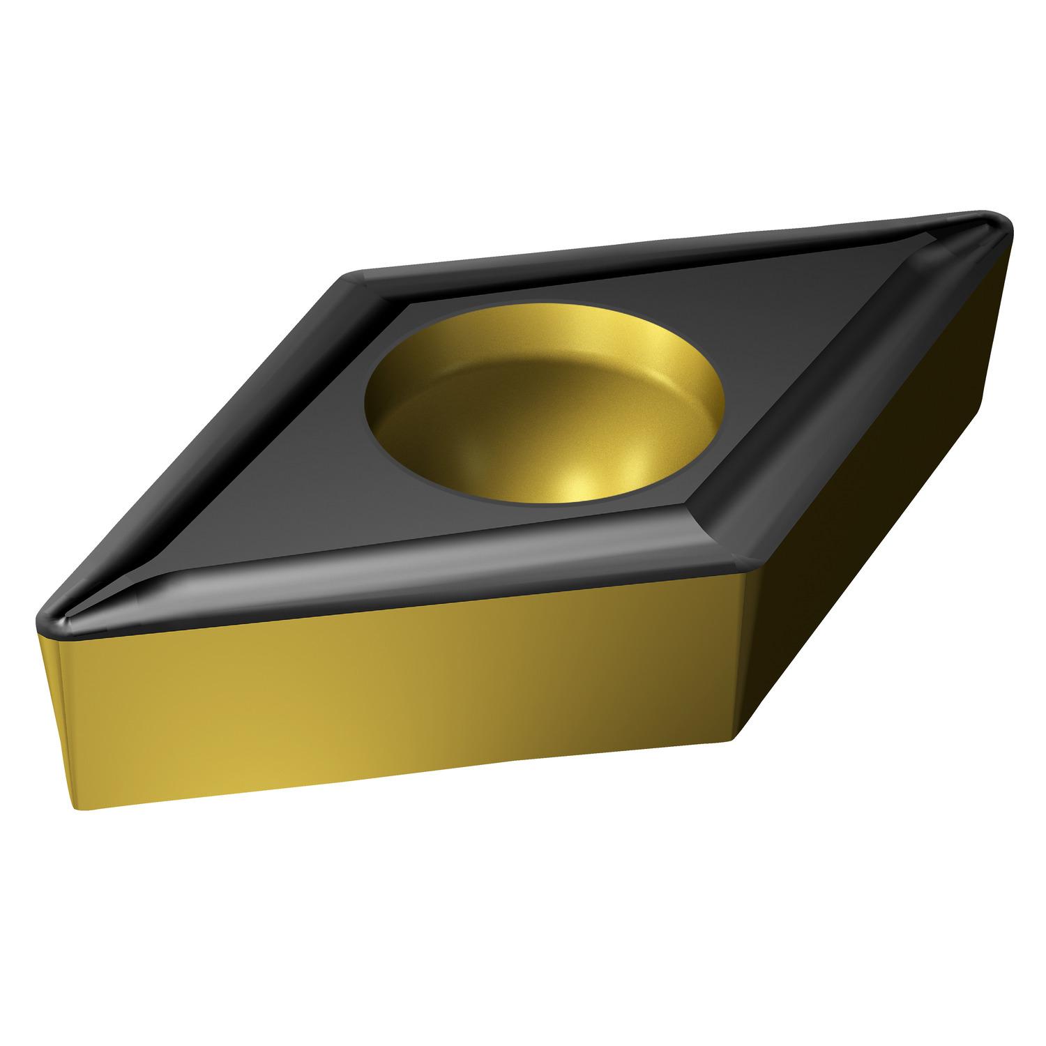 Sandvik Coromant 7859115 CoroTurn® 107 Turning Insert, ANSI Code: DCMT 3(2.5)2-UF 4415, DCMT Insert, 32.52 Insert, Diamond Shape, Left/Right Hand Cutting, For Use On Cast Iron and Steel, Carbide, Manufacturer's Grade: 4415