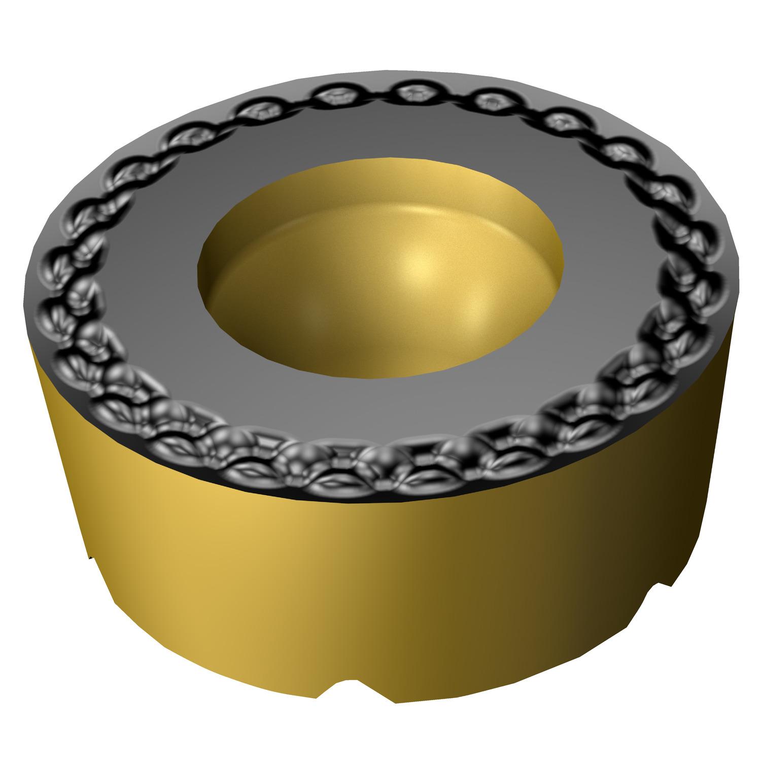 Sandvik Coromant 7960584 CoroTurn® 107 Turning Insert With Rail Interface, ANSI Code: RCMT 08 03 MP-L3 4425, RCMT Insert, 08 Insert, Round Shape, Left/Right Hand Cutting, For Use On Cast Iron and Steel, Carbide, Manufacturer's Grade: 4425