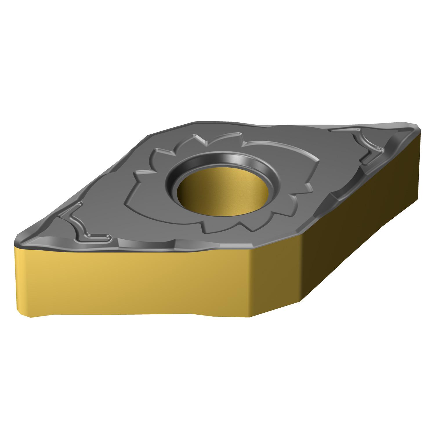Sandvik Coromant 8003585 T-Max® P 4-Cutting Edge Turning Insert, ANSI Code: DNMG 432-SF, DNMG Insert, Material Grade: S, 1504 Insert, Diamond Shape, Neutral Cutting, For Use On Heat-Resistant Super Alloy, Carbide, Manufacturer's Grade: S205