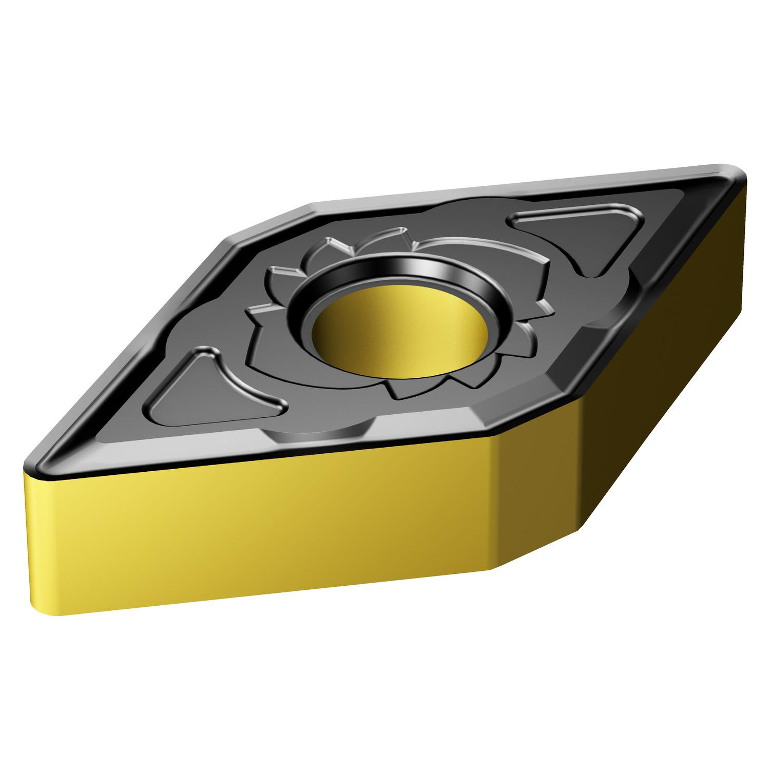 Sandvik Coromant 8003628 T-Max® P 4-Cutting Edge Turning Insert, ANSI Code: DNMG 431-SM, DNMG Insert, Material Grade: S, 1504 Insert, Diamond Shape, Neutral Cutting, For Use On Heat-Resistant Super Alloy, Carbide, Manufacturer's Grade: S205