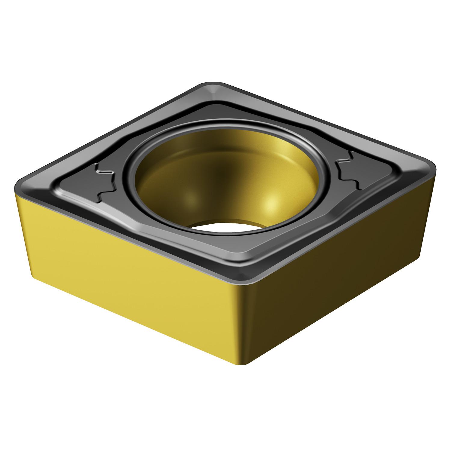 Sandvik Coromant 8019343 CoroTurn® 107 2-Cutting Edge Turning Insert, ANSI Code: CCMT 3(2.5)1-PMC 4425, CCMT Insert, Material Grade: K, P, 09T3 Insert, Diamond Shape, Neutral Cutting, For Use On Cast Iron and Steel, Carbide, Manufacturer's Grade: 4425
