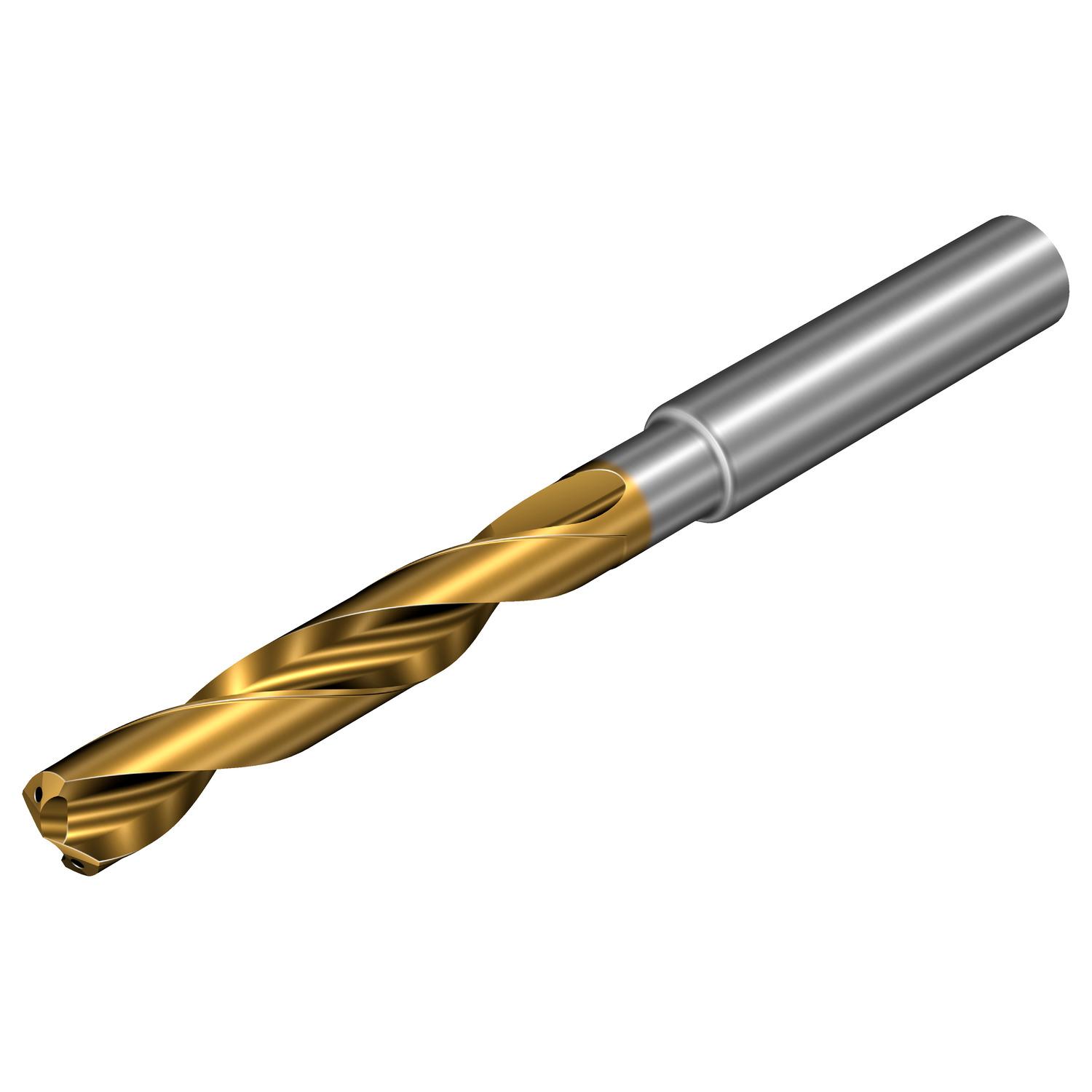 Sandvik Coromant 8151199 CoroDrill® 860-PM High Performance Standard Screw Machine Length Drill Bit, 1/4 in Drill - Fraction, Solid Carbide, PVD-TiAlSiN+TiSiN Coated
