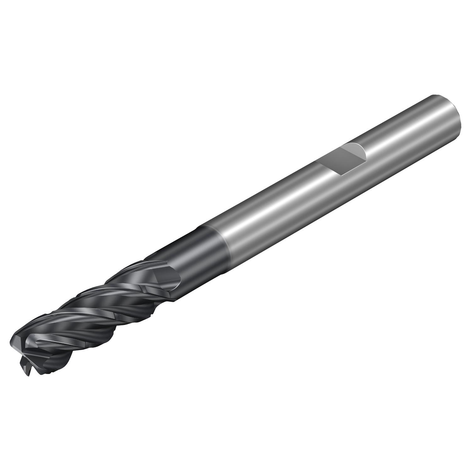 Sandvik Coromant 8213525 CoroMill Dura Square End Mill, 0.315 in Dia Cutter, 0.944 in Length of Cut, 0.315 in Dia Shank, 2.874 in OAL, PVD AlCrN
