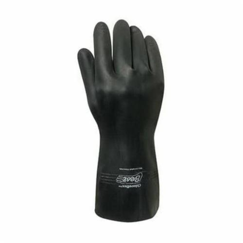 Chloroflex™ 723XL-10 Heavy Duty Chemical-Resistant Gloves, XL/SZ 10, Neoprene, Black, Flock Lining, 13 in L, Resists: Abrasion, Chemical, Cut, Oil, Puncture, The Effects of Heat, Sunlight, Ozone and Aging, Slip-On Cuff, 24 mil THK