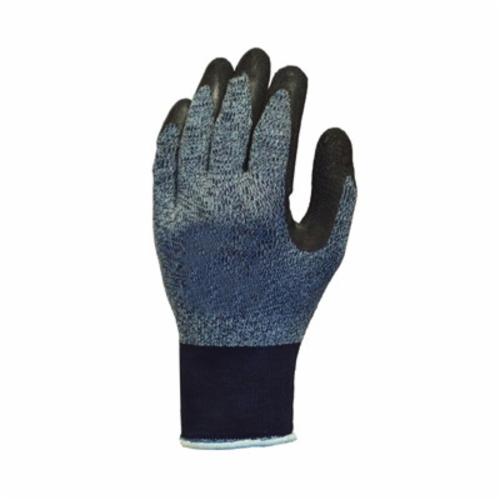 Showa Best® 341XL-09 General Purpose Gloves, Coated/Multi-Purpose, XL/SZ 9, Natural Rubber Latex Palm, 13 ga Nylon/Polyester, Black/Blue/Gray, Knit Wrist/Slip-On Cuff, Natural Rubber Latex Coating, Resists: Abrasion, Cut, Puncture, Water and Tear