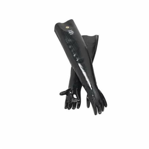 Showa Best® 6731-10 Heavy Duty Chemical-Resistant Gloves, L/SZ 10, Neoprene, Black, Cotton Flannel Lining, 31 in L, Resists: Chemical and Caustics, Gauntlet Cuff