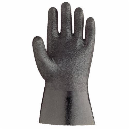 Showa Best® 6781R-06-10 Coated Chemical-Resistant Gloves, L/SZ 10, Neoprene, Black, Cotton Jersey Lining, 18 in L, Resists: Abrasion, Cut, Chemicals, Puncture and Tear, Gauntlet Cuff