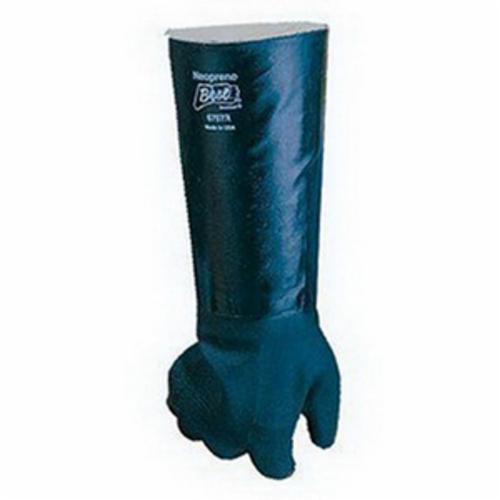 Showa Best® 6797R-10 Coated Chemical-Resistant Gloves, L/SZ 10, Neoprene, Black, Cotton Flannel Lining, 18 in L, Resists: Acid, Abrasion, Caustic, Cut, Oil, Grease and Many Solvent, Elbow Length Gauntlet Cuff