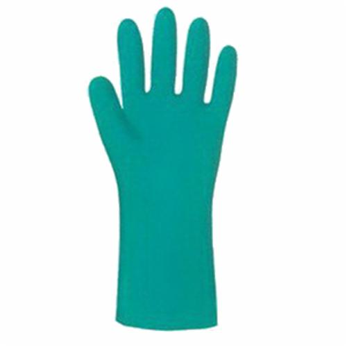 Showa Best® 727-09 Nitri-Slove® 727 Chemical-Resistant Gloves, L/SZ 9, Nitrile, Light Green, Unlined Lining, 13 in L, Resists: Abrasion, Cut, Puncture and Snag, Unsupported Support, Gauntlet Cuff, 15 mil THK